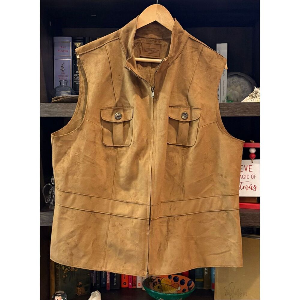 Lauren Dry Goods Supply Company Women’s Brown Faux Suede Vest Size Large